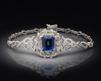 Edwardian Style 18K Tanzanite and Diamond bracelet