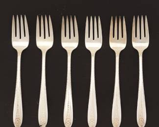 National Silver Margret Rose Salad Forks