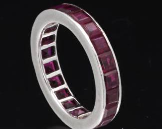 Ladies Gold and Ruby Eternity Band