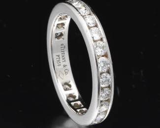 Tiffany Co. Platinum and Diamond Full Circle Eternity Band