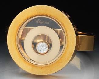 Chopard Happy Spirit Double Round Diamond 18k Gold Ring, with Certificate