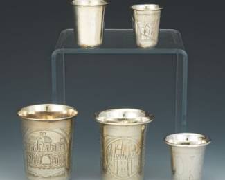 Five Silver Nested Cups
