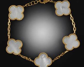 VCA Style Gold and Mother of Pearl Bracelet