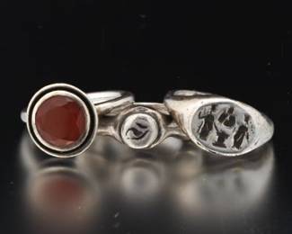 A Group of Three Silver Rings