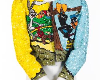 Jeanette Platinum Sequin Embellished Looney Tunes Jacket