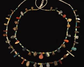 Two Egyptian Faience Beaded Necklaces