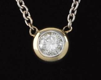 Laddies Italian Gold and Diamond Pendant Necklace