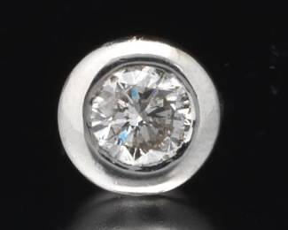 Platinum and Diamond Mono Earrings