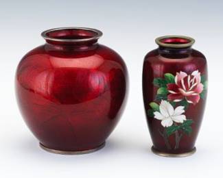 Two Cloisonne Enamel Vases