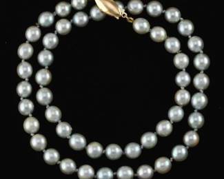 Ladies Gold and Silver Pearl Necklace