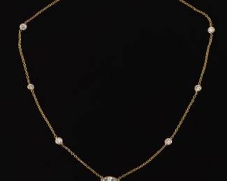 Seven Diamond 14K Necklace