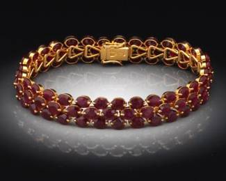 Ladies Ruby and Gold Bracelet