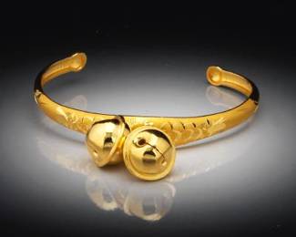 Chinese 24k Gold Baby Rattle Bracelet