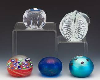 Five Glass Paper Weights
