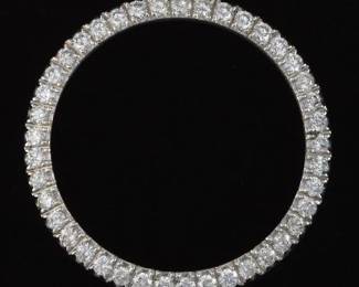 Gold and Diamond Circle Slider Pendant
