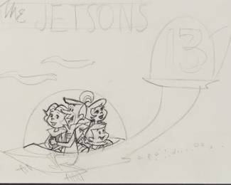 Original Production Drawing of The Jetsons from HannaBarbera ca. 1960s