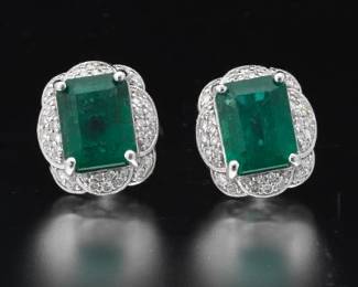 Emerald and Diamond Earrings