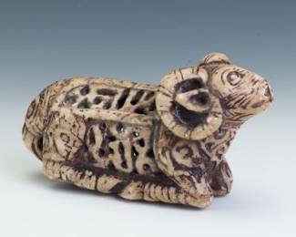 Carved Stone Ram, ca. 10th Century