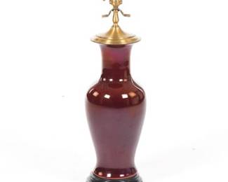 Chinese Porcelain SangdeBoeuf Monochrome vase, as Lamp Base
