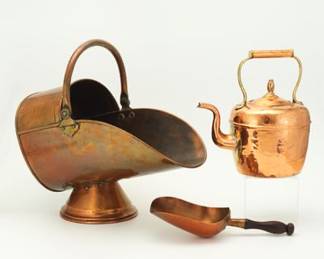 Group of Antique Copper and Brass Decorative Items