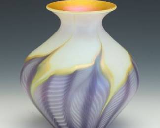 Lundberg Studios Iridescent Art Glass Vase