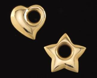 A Pair of Gold Slider Pendants