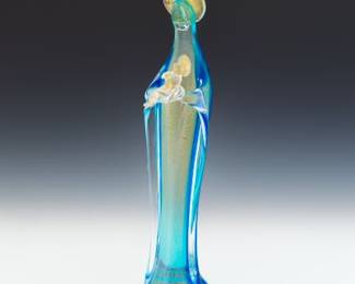 Murano Art Glass and Gold Flakes Madonna and Child Sculpture