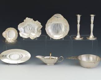 Eleven Sterling Silver Table Top Items, by Different Makers