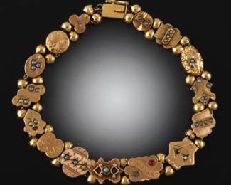Victorian Gold and Gold Filled Slides Bracelet