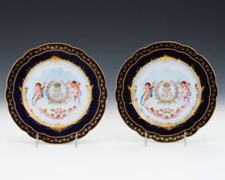 French Sevres Porcelain Cabinet Plate, Chateau des Tuileries