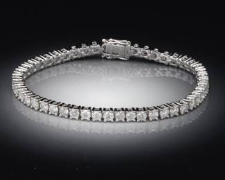 Diamond and .950 Platinum Line Bracelet
