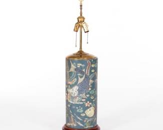 Chinoiserie Enamelled Porcelain Table Lamp