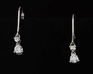 Ladies Pair of Gold and Radiant Star Earrings, GEMEX Report J9XWHA