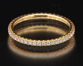 Cartier 18K Gold and Diamond Full Circle Eternity Band