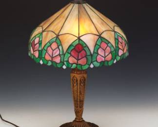 Circa 1915 Leaded Glass Table Lamp