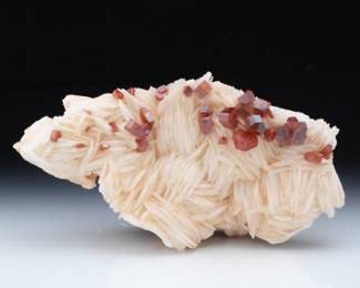 Vanadinite on Barite, Mibladen, Morocco