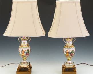 A Pair of Capodimonte Table Lamps