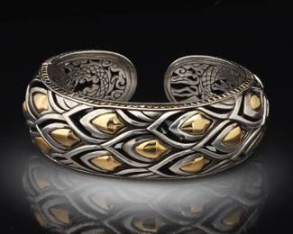 John Hardi Gold and Sterling Silver Dragon Bangle