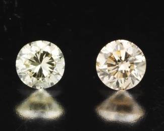 Unmounted 0.64 Ct and 0.57 Ct Two Round Brilliant Cut Diamonds