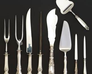 Group Of Silver Hollow Handled Utensils Including Georg Jensen