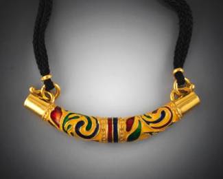 High Karat Gold and Enamel Necklace