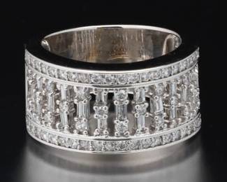 Diamond and 18K Gold Band