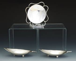 Pair Of Sciarrota Nut Dishes and C.C. Hermann wine coaster