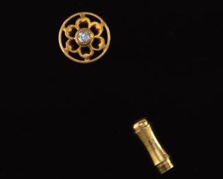 Antique Gold and Diamond Stick Pin