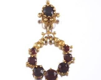 Victorian Style Gold and Garnet Pendant