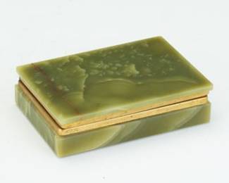 Green Onyx and Gilt Metal Hinged Box