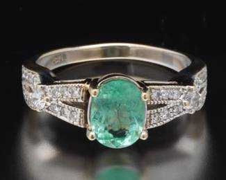 Ladies Mozambique Paraiba Tourmaline and Diamond Ring