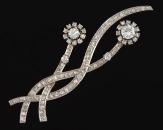 Retro Diamond Flower Brooch