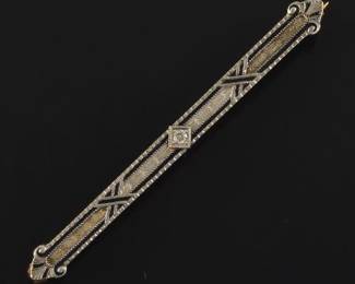 Art Deco Gold and Enamel Brooch