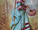 Signed HandPainted Porcelain Plaque of an Elegant Lady, Attributed to Richard
